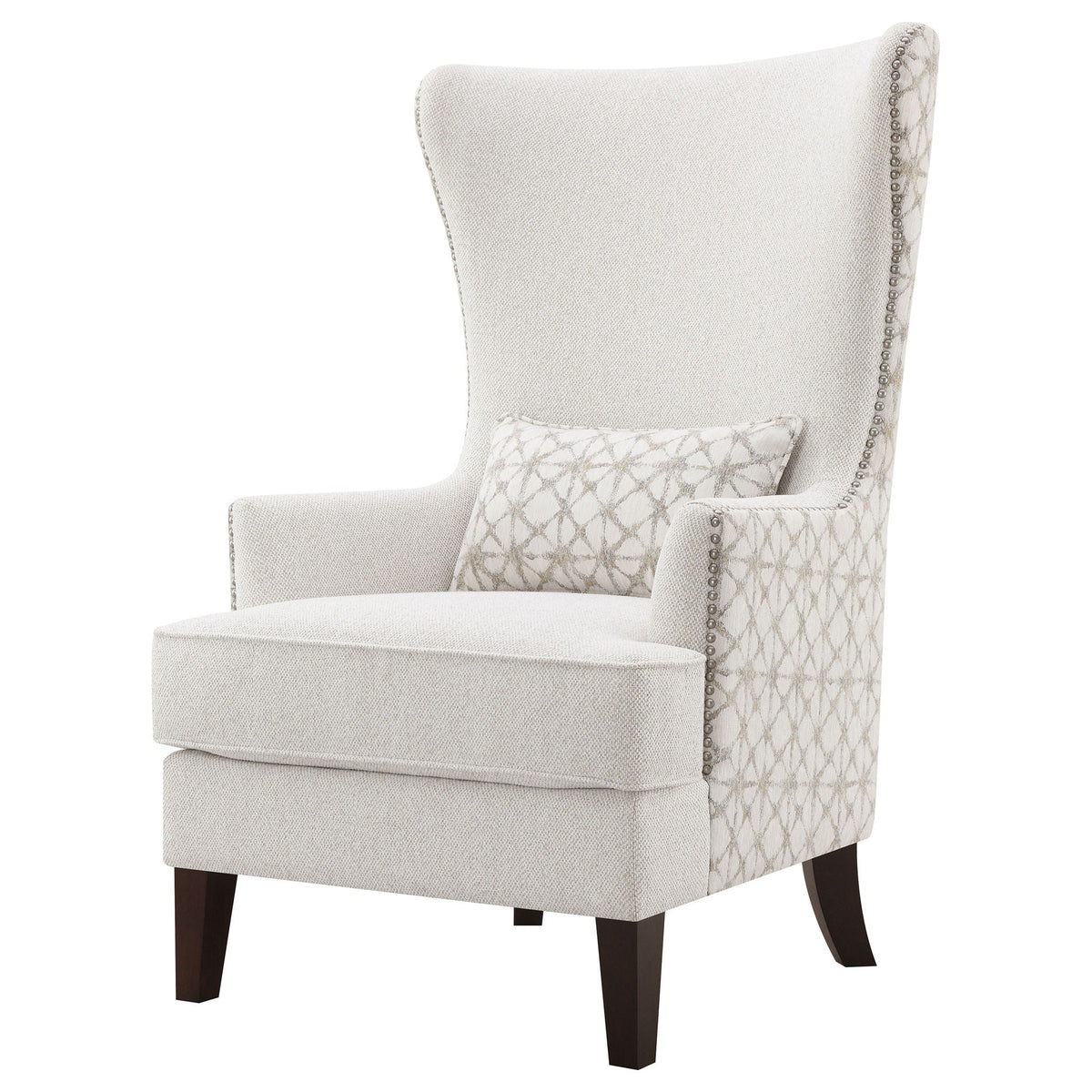 Pippin Upholstered High Wingback Accent Chair Latte by Unique Piece Furniture