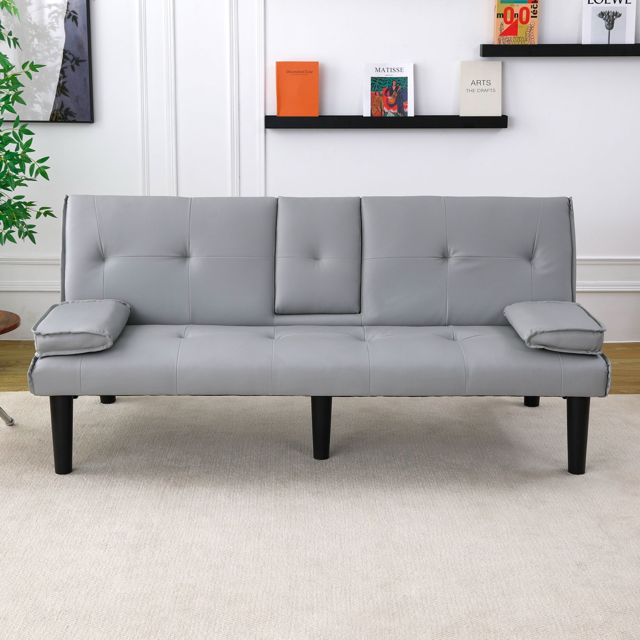 Sofa Bed With Foldable Design And Cup Holder by Unique Piece Furniture