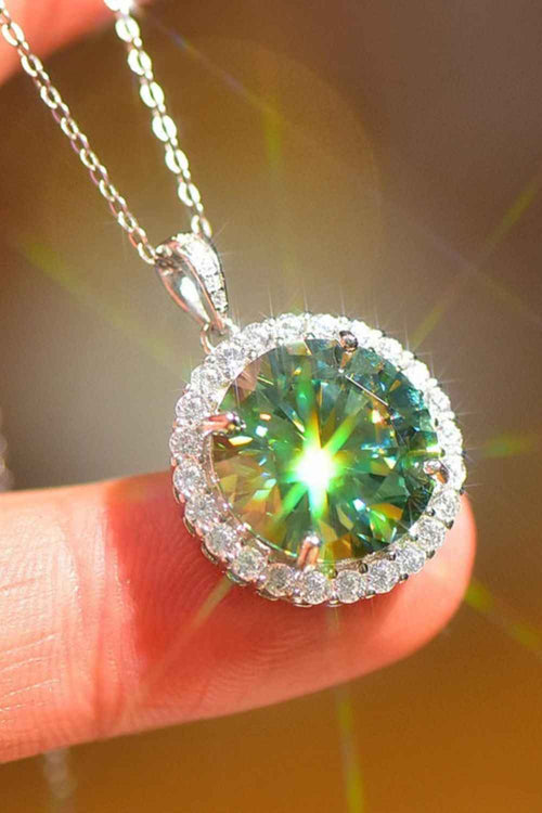 10 Carat Moissanite Pendant Platinum-Plated Necklace by Wild and Free Boutique