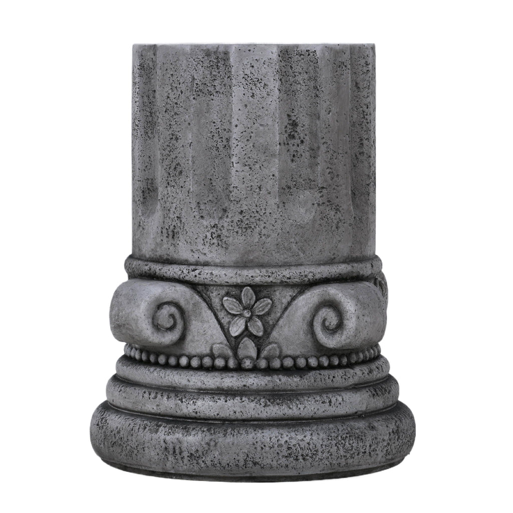 Outdoor End Table, Round Side Table For Patio And Garden - Antique Gray by Unique Piece Furniture