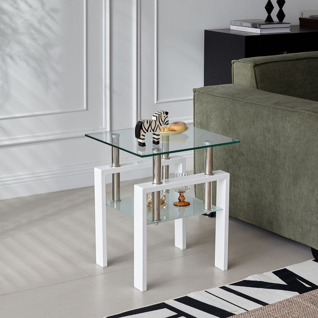 Tempered Glass Table With Storage by Unique Piece Furniture