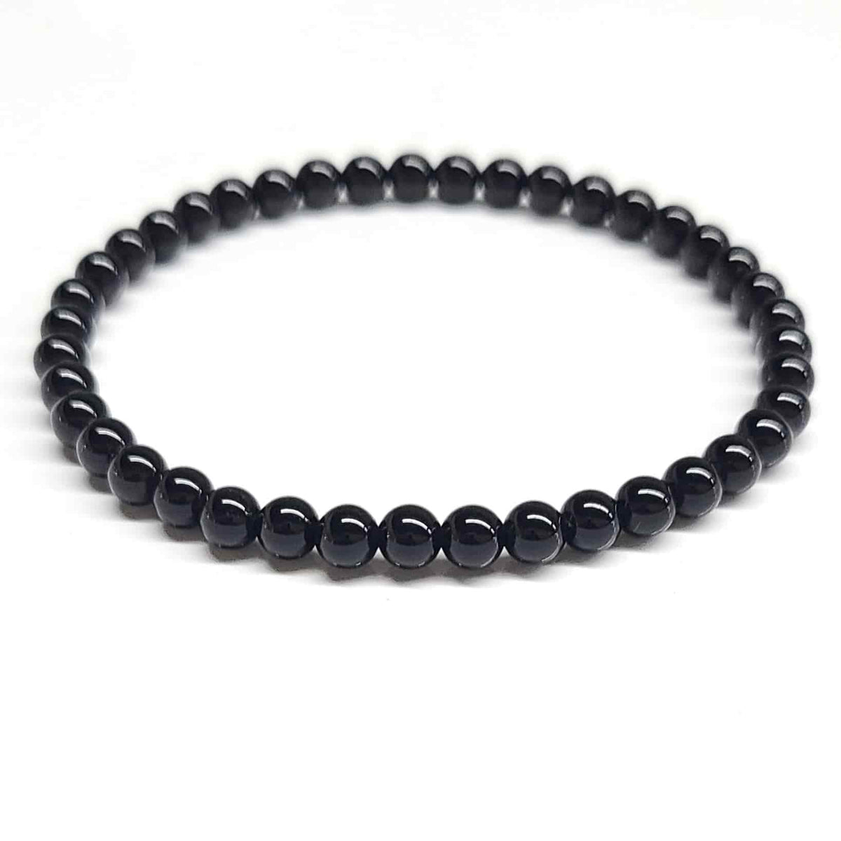 Black Onyx Round Bead Bracelet - Gentle Protection by Sacred Crystals