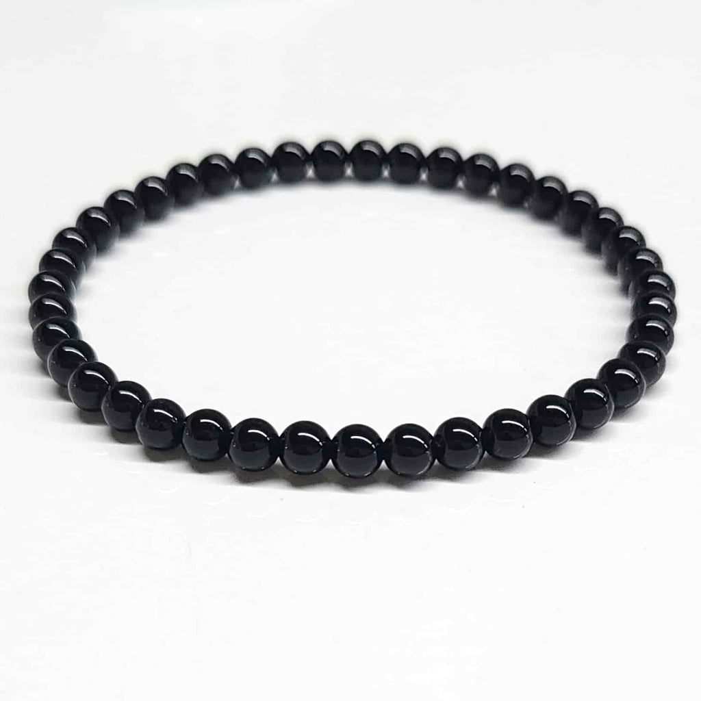 Black Obsidian Round Bead Bracelet by Sacred Crystals