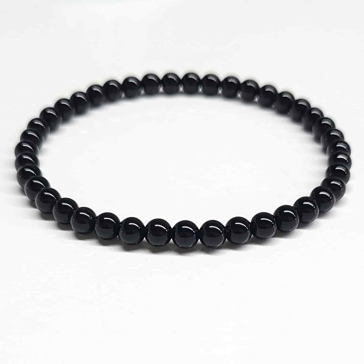 Black Obsidian Round Bead Bracelet by Sacred Crystals