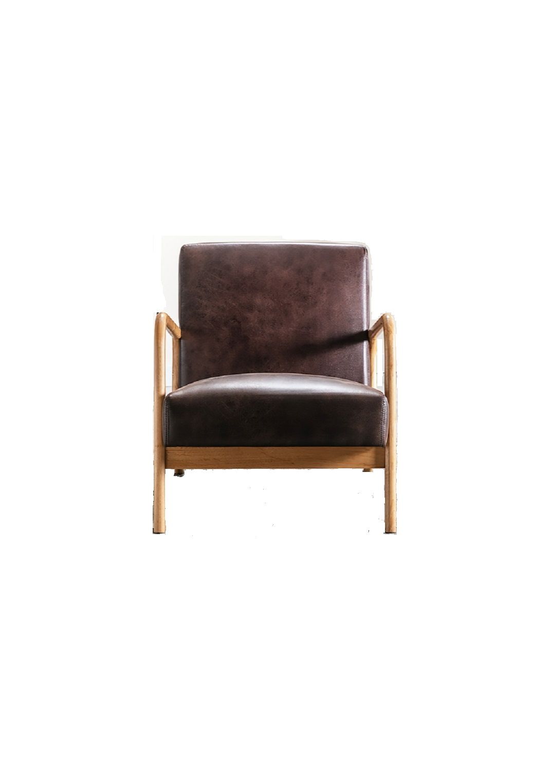 Open Framed Armchair With Cushioning Brown - Dark Brown by Unique Piece Furniture