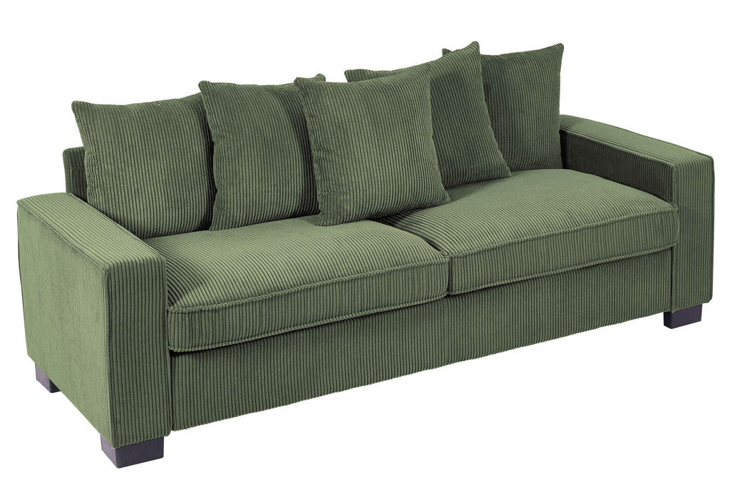 Luxe Sofa With 5 Matching Toss Pillows, Sleek Design, Spacious And Comfortable 3 Seater Couch by Unique Piece Furniture