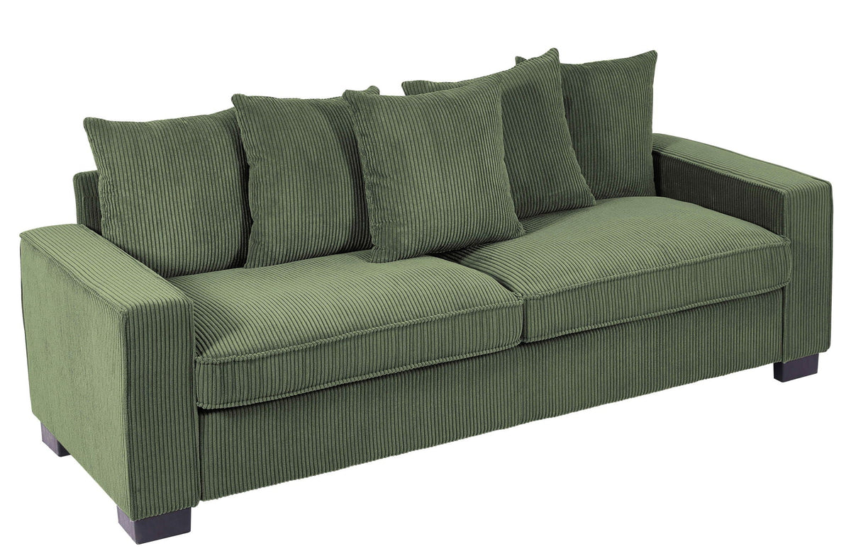 Luxe Sofa With 5 Matching Toss Pillows, Sleek Design, Spacious And Comfortable 3 Seater Couch by Unique Piece Furniture
