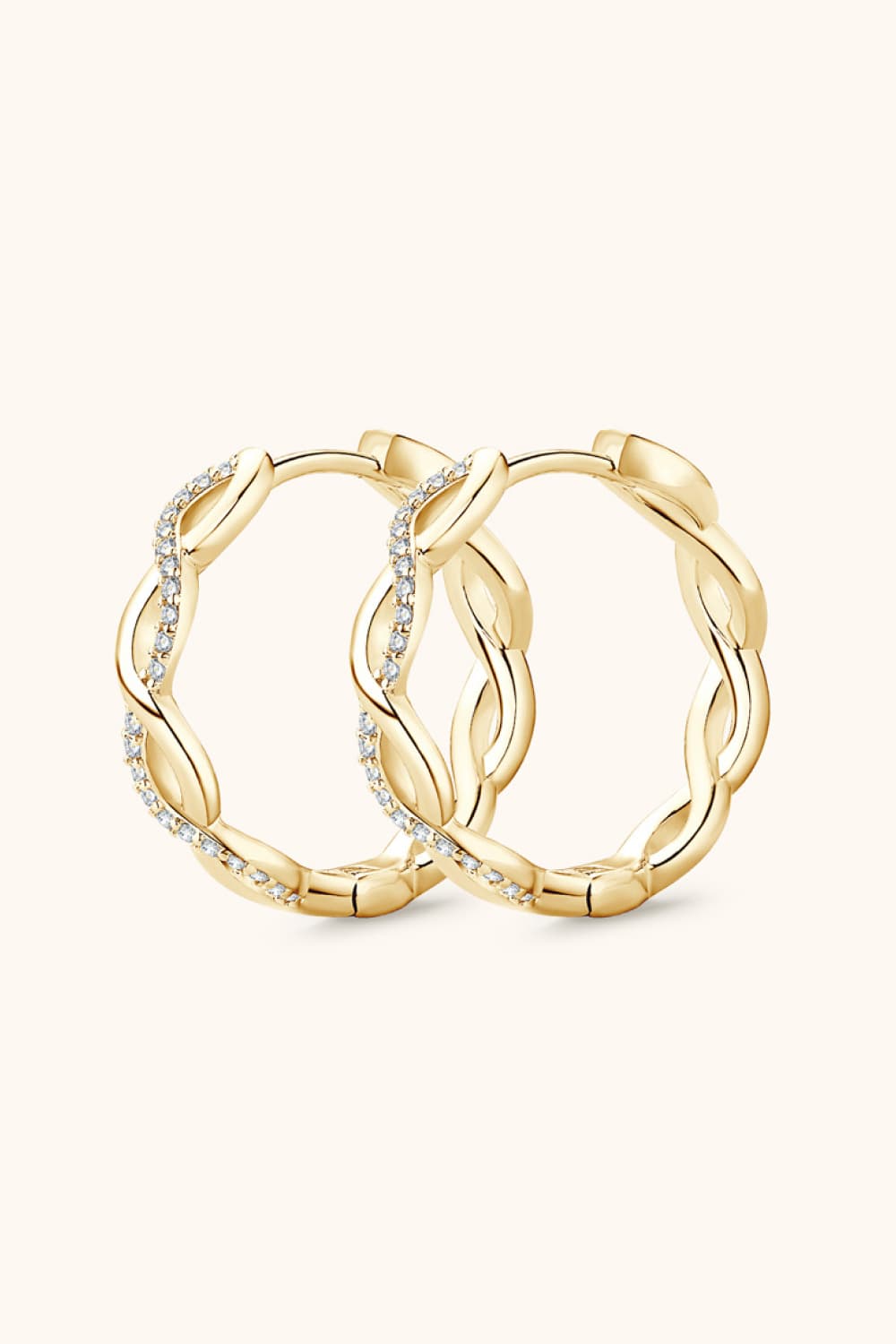 Moissanite Crisscross Hoop Earrings by Wild and Free Boutique