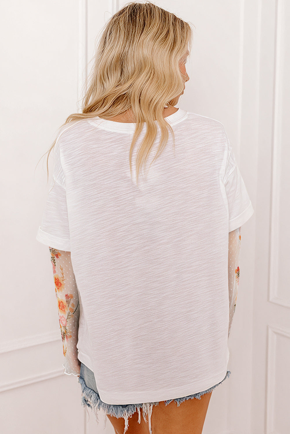 Fern Green Faux Two Piece Floral Long Sleeve Patchwork Tee by Dear-Lover Dropshipping