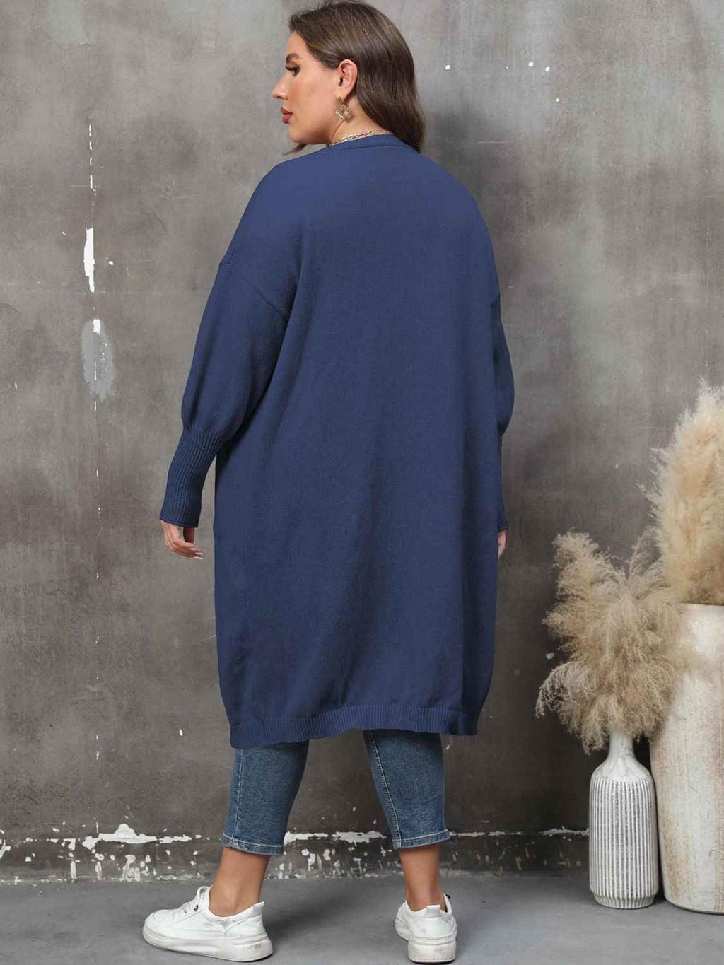 Plus Size Long Sleeve Pocketed Cardigan by Wild and Free Boutique