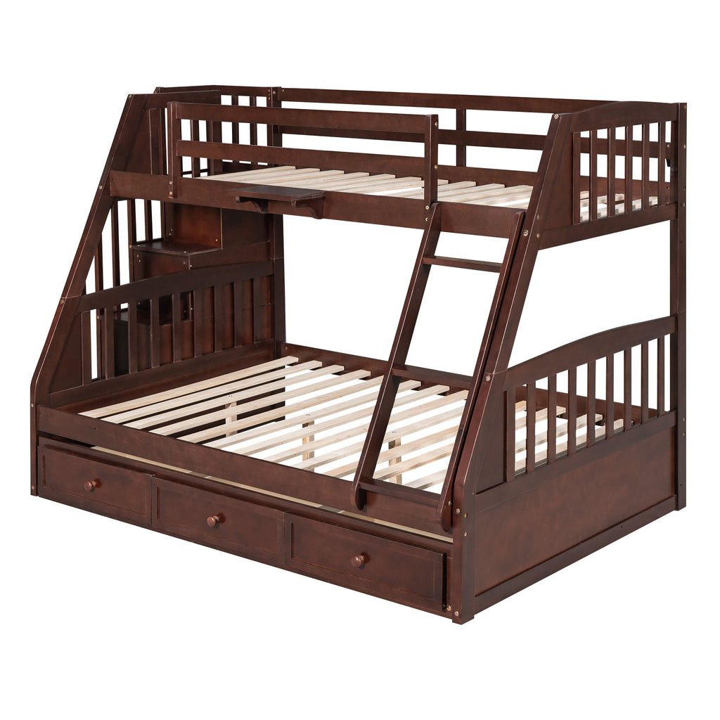 Bunk Bed With Drawers, Ladder And Storage Staircase by Unique Piece Furniture
