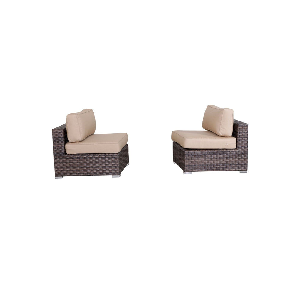 Wide Armless Outdoor Chairs With Cushions (Set of 2) by Unique Piece Furniture