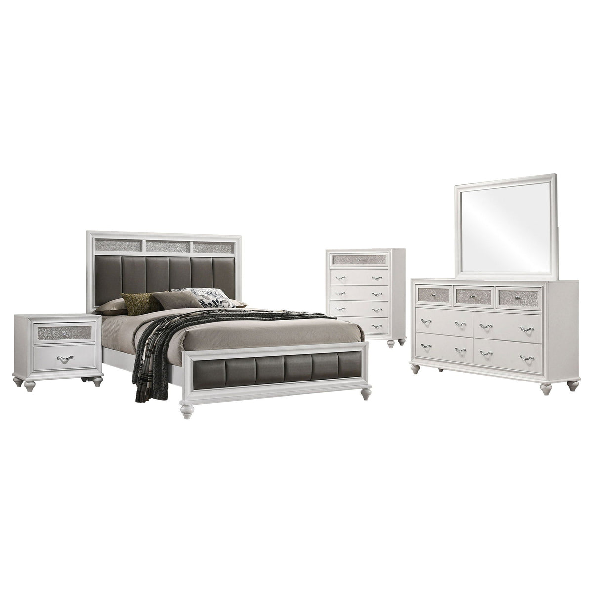 Barzini 5-piece Queen Bedroom Set White by Unique Piece Furniture