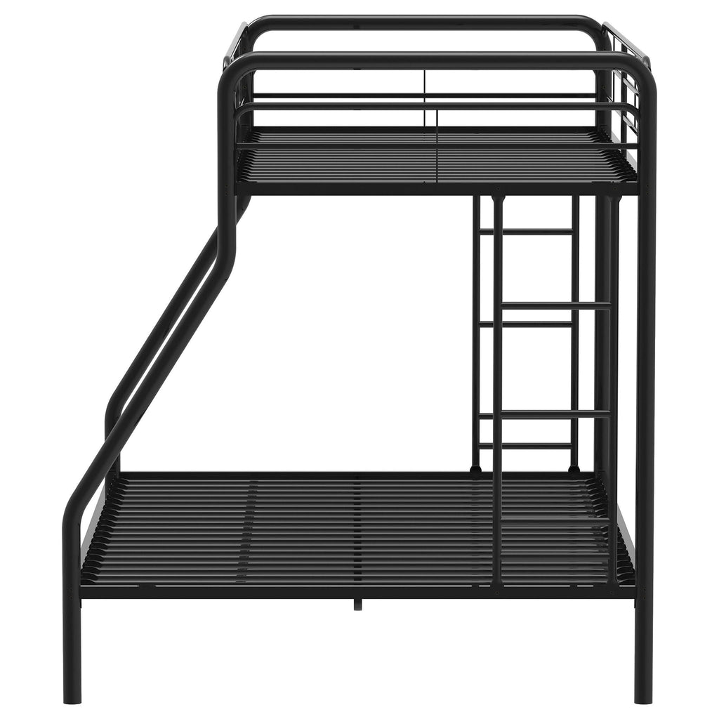 Carson Metal Twin Over Full Bunk Bed Glossy Black by Unique Piece Furniture