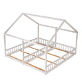 House Platform Beds, 2 Shared Beds, Metal Frame With Guardrails by Unique Piece Furniture