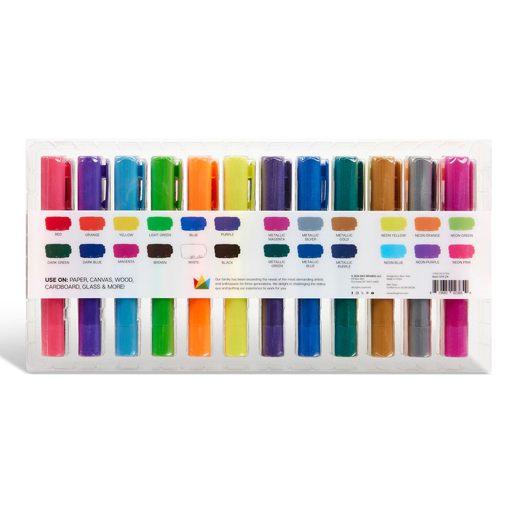 Tempera Paint Thin Sticks, 24 Colors by KINGART