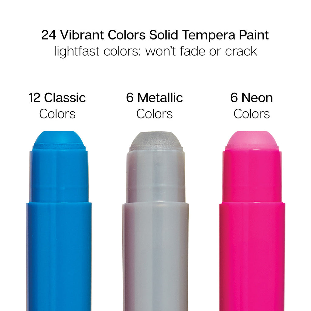 Tempera Paint Sticks – 24 Colors by KINGART