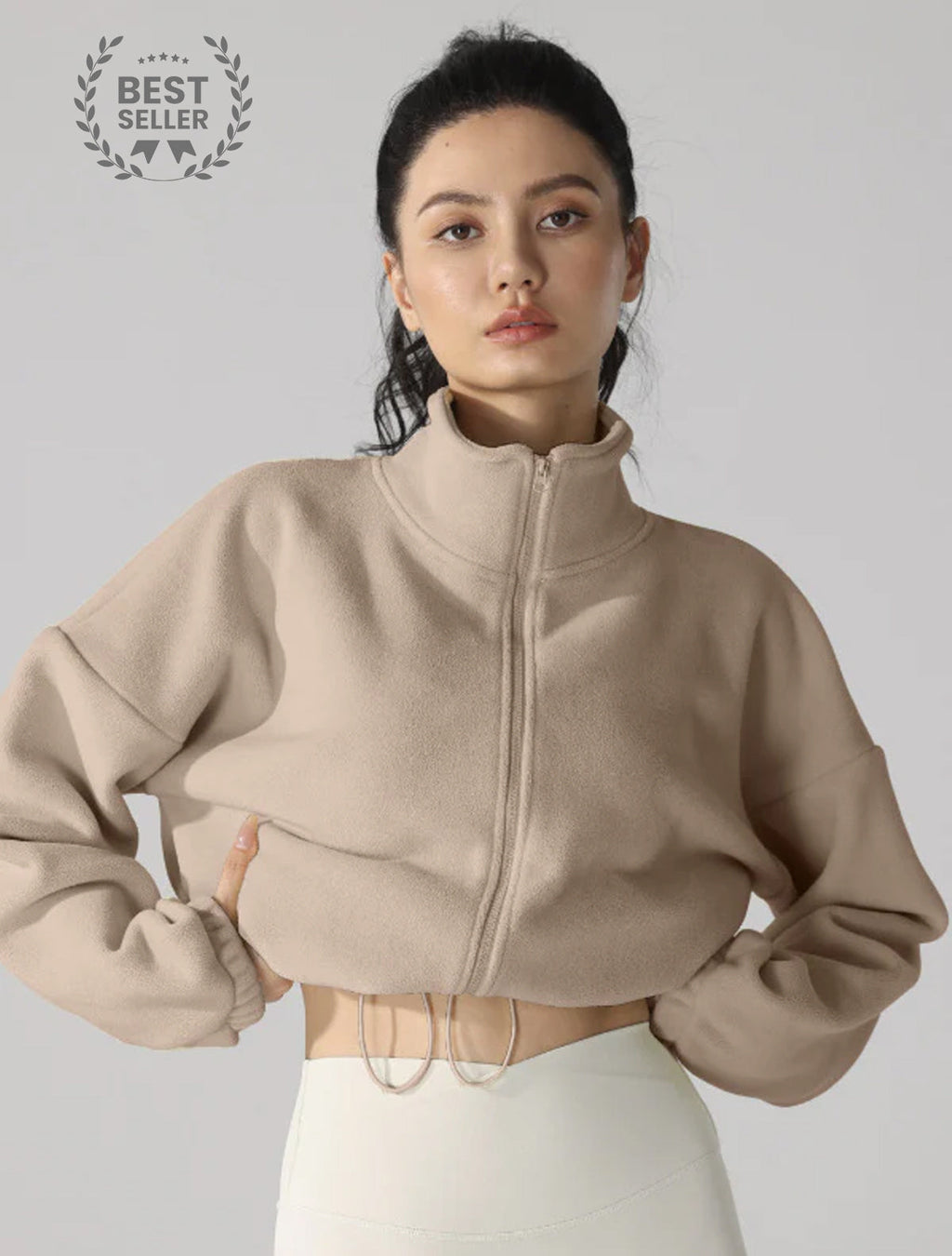 High Neck Fleece Jacket by Kibra