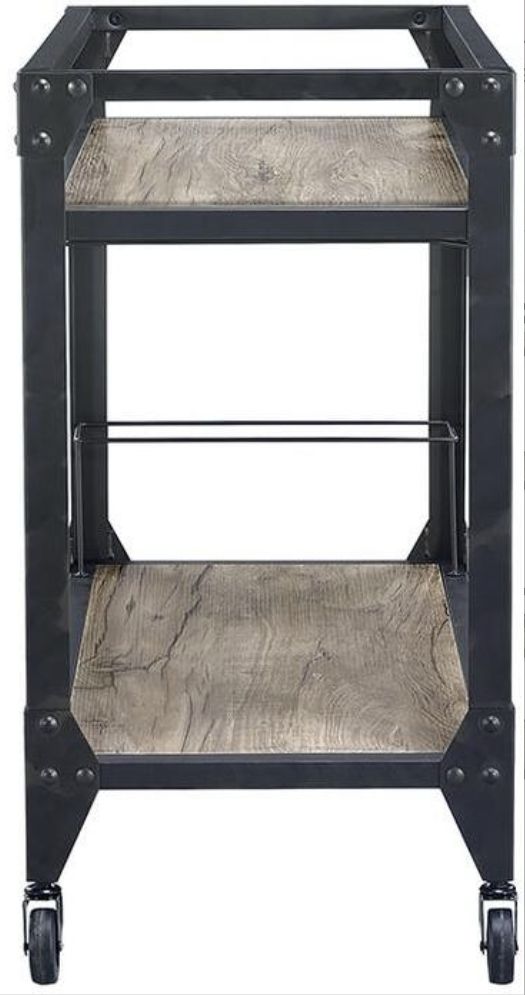 Jorgensen - Serving Cart - Rustic Oak / Charcoal by Unique Piece Furniture
