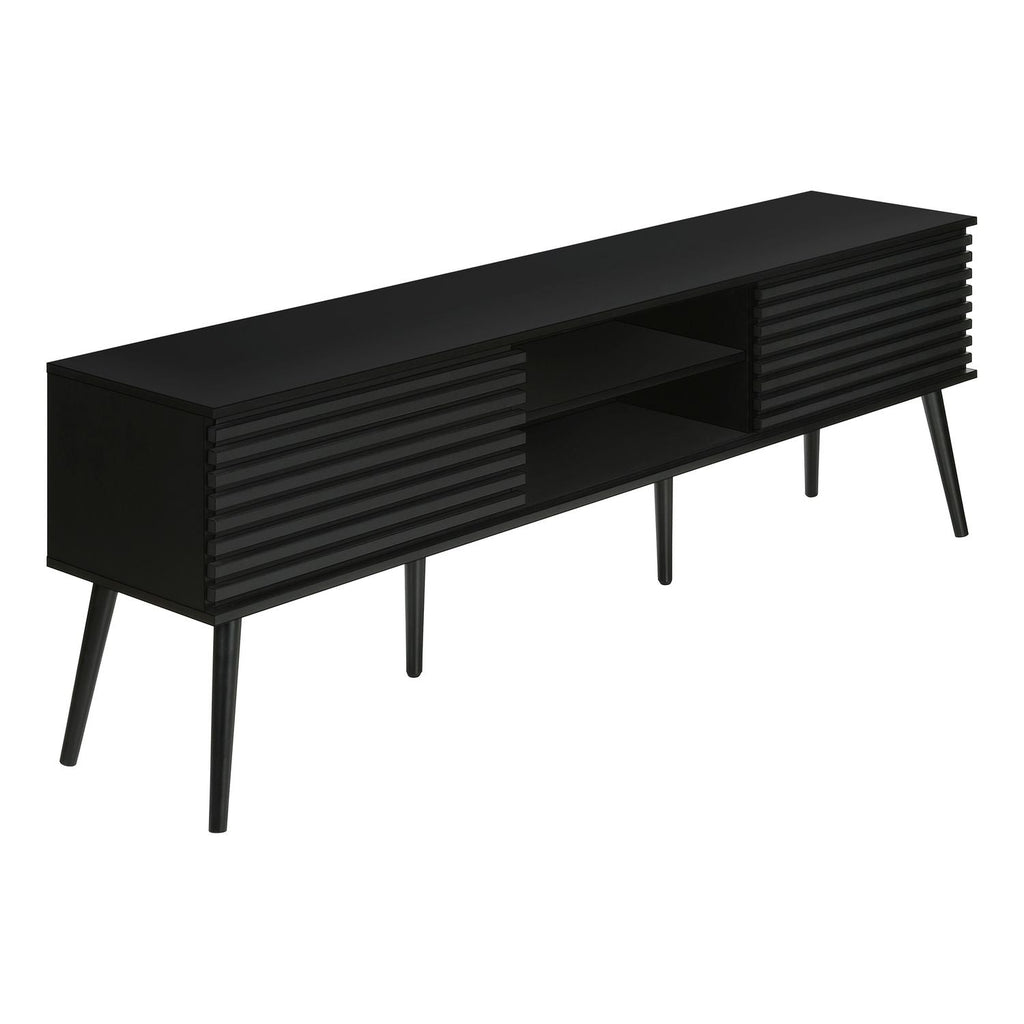 TV Stand, Media Entertainment Center, Storage Cabinet, Console, Storage Shelves, Bedroom, Living Room, Contemporary, Modern - Black by Unique Piece Furniture
