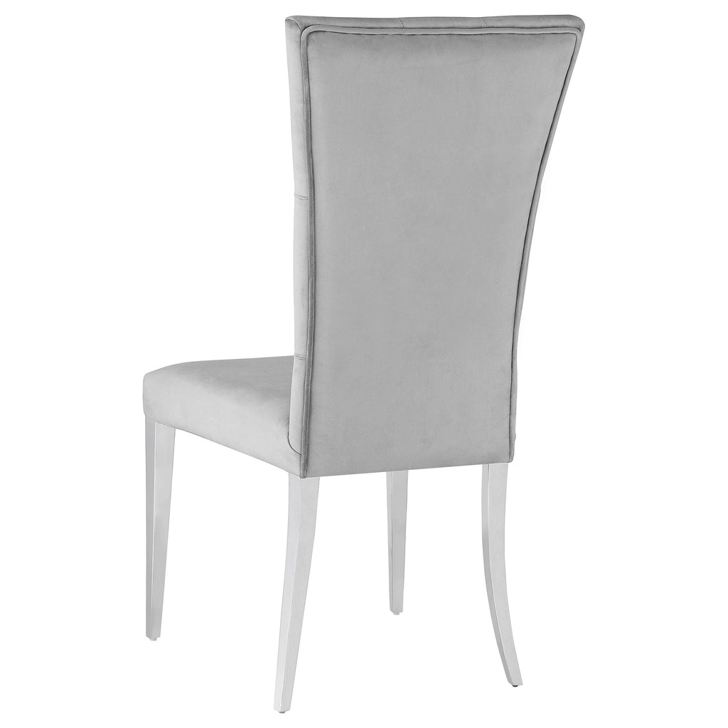 Kerwin Velvet Upholstered Dining Side Chair Grey (Set of 2) by Unique Piece Furniture