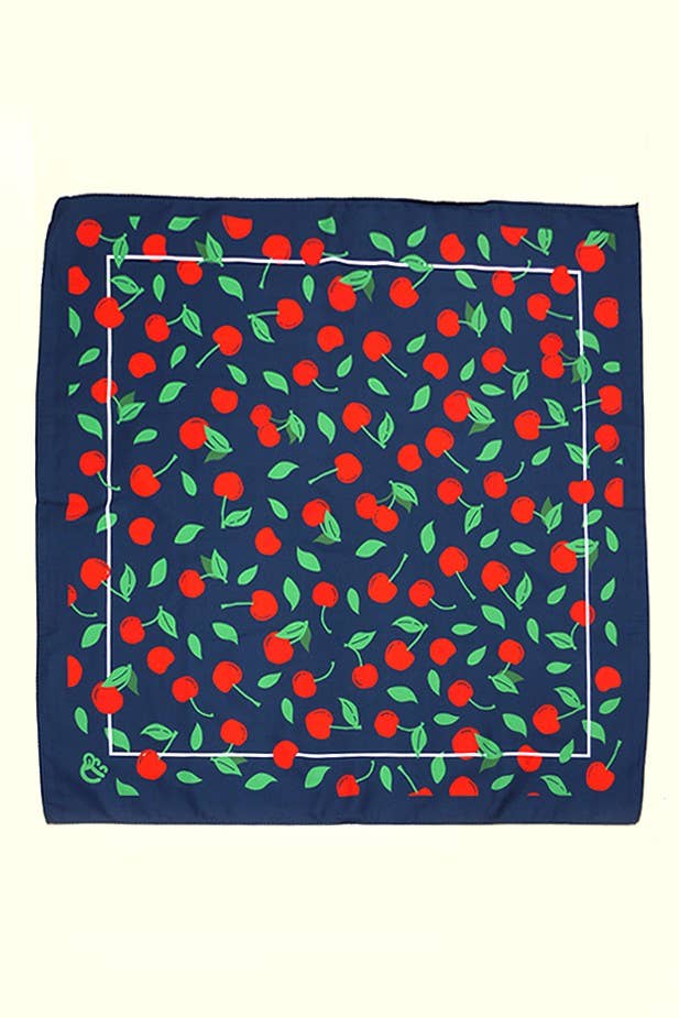 CHERRY SILKY FEEL BANDANA SCARF | 40SC613 CHERRY by Southern Satin