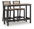 Shoreline Beach - Outdoor Counter Table And 2 Barstools (Set of 3) - Black / Beige by Unique Piece Furniture