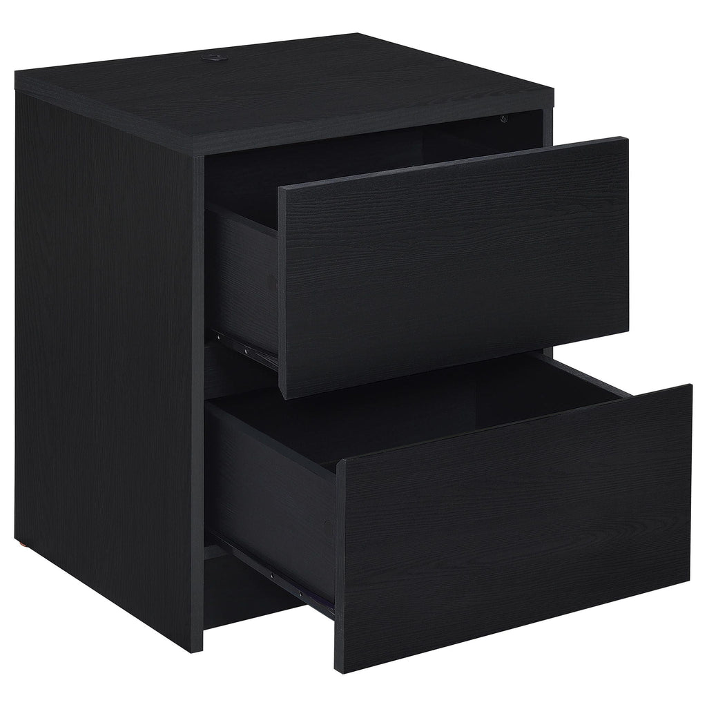 Westpark 2-drawer Nightstand LED Lights and USB Black by Unique Piece Furniture