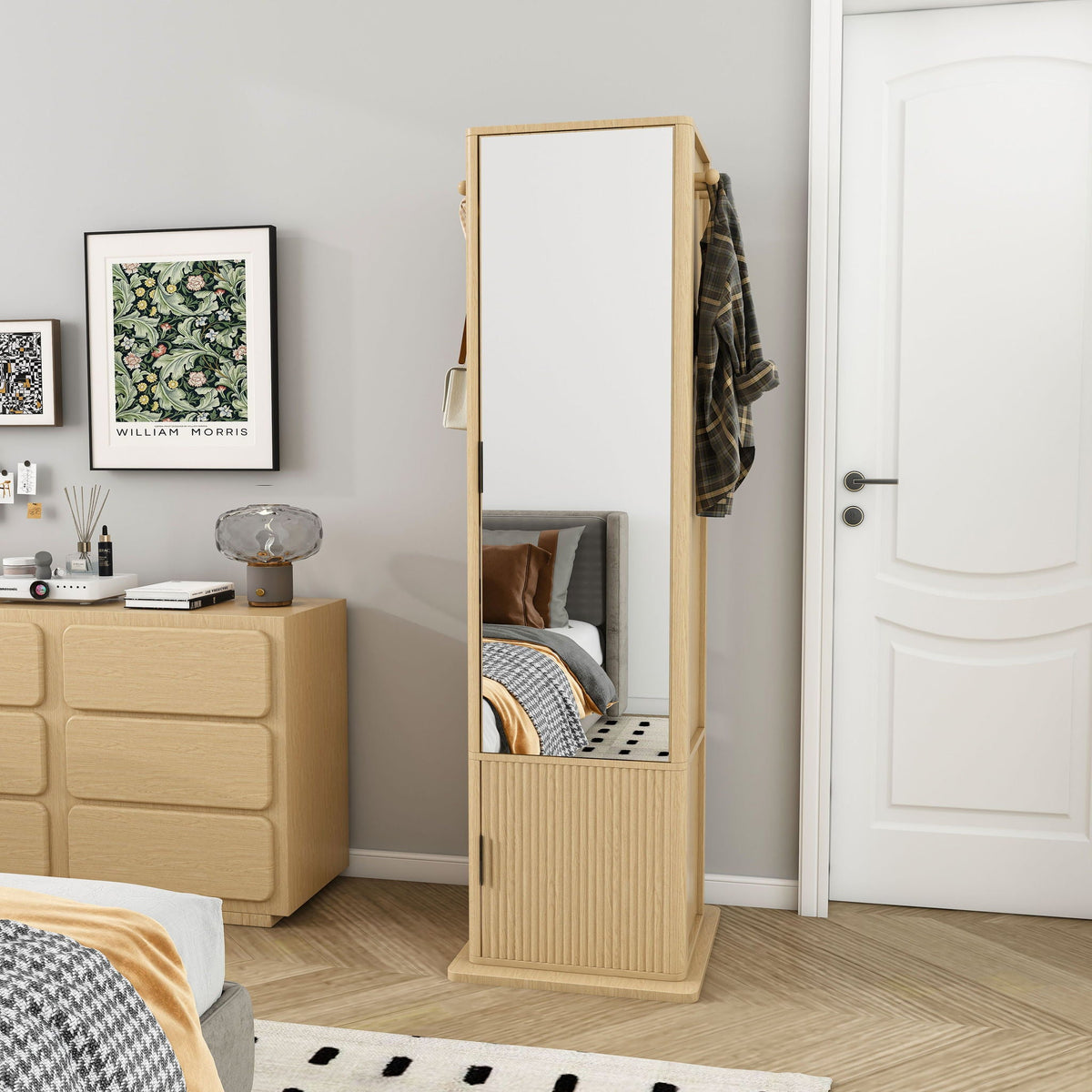 360° Rotating Makeup Cabinet With Full Length Mirror by Unique Piece Furniture