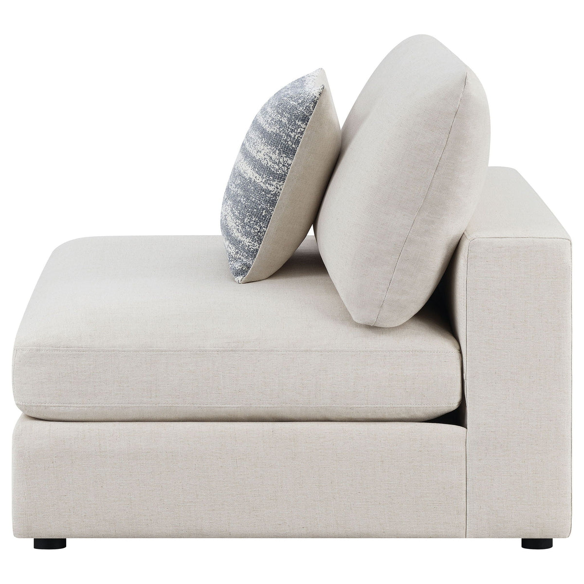 Serene Upholstered Armless Chair Beige by Unique Piece Furniture