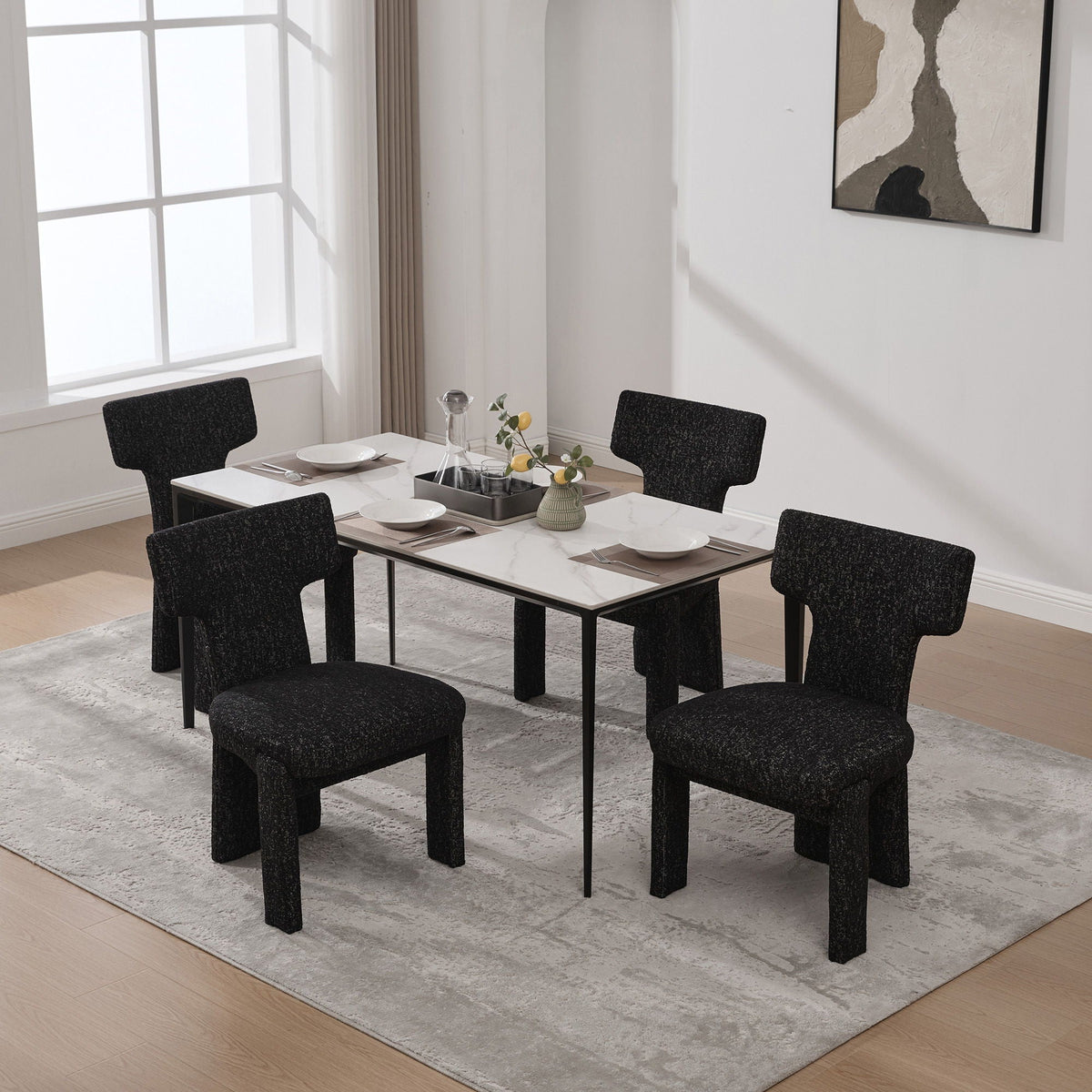 Armless Curved Back Accent Chairs by Unique Piece Furniture