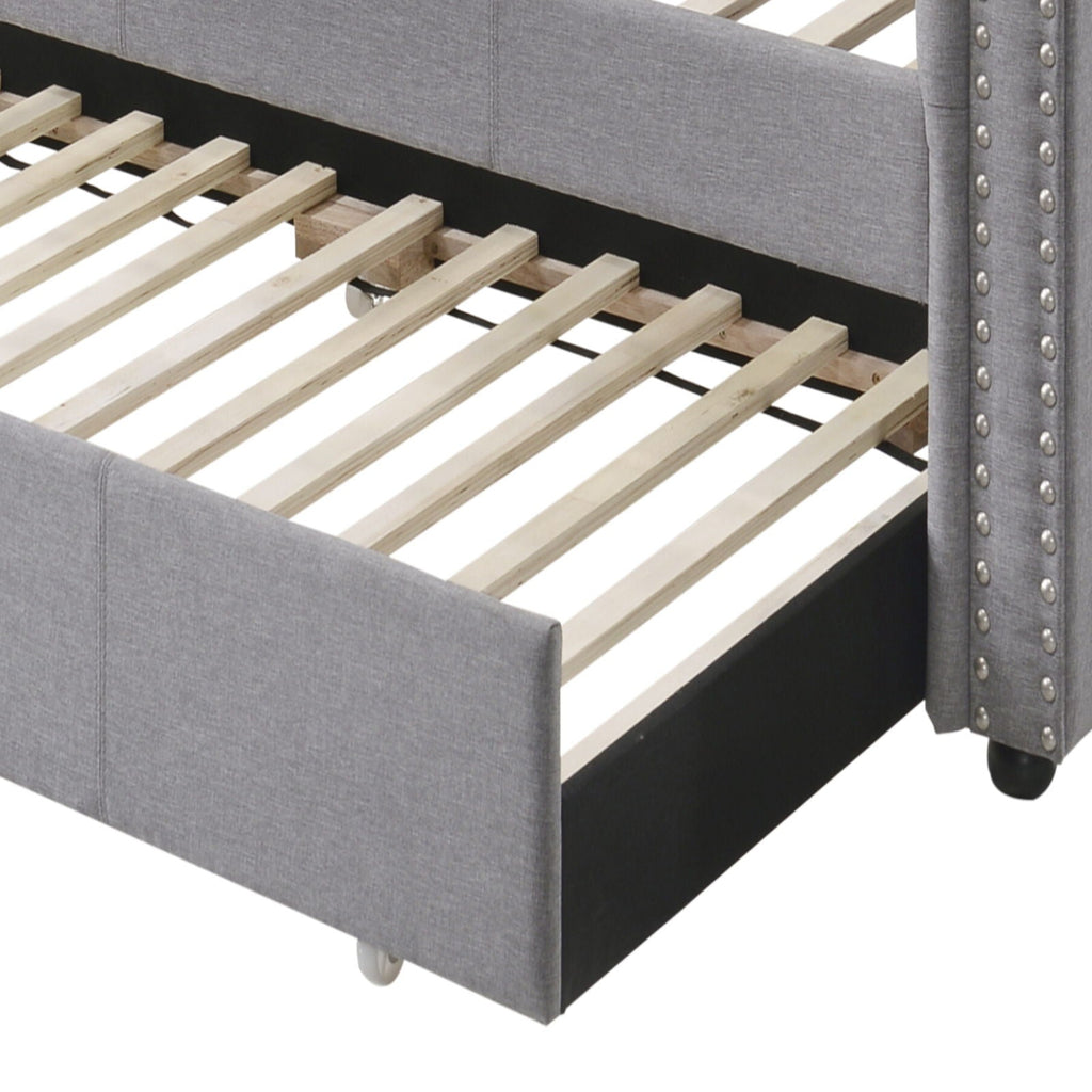Justice - Twin Daybed With Trundle - Smoke Gray by Unique Piece Furniture