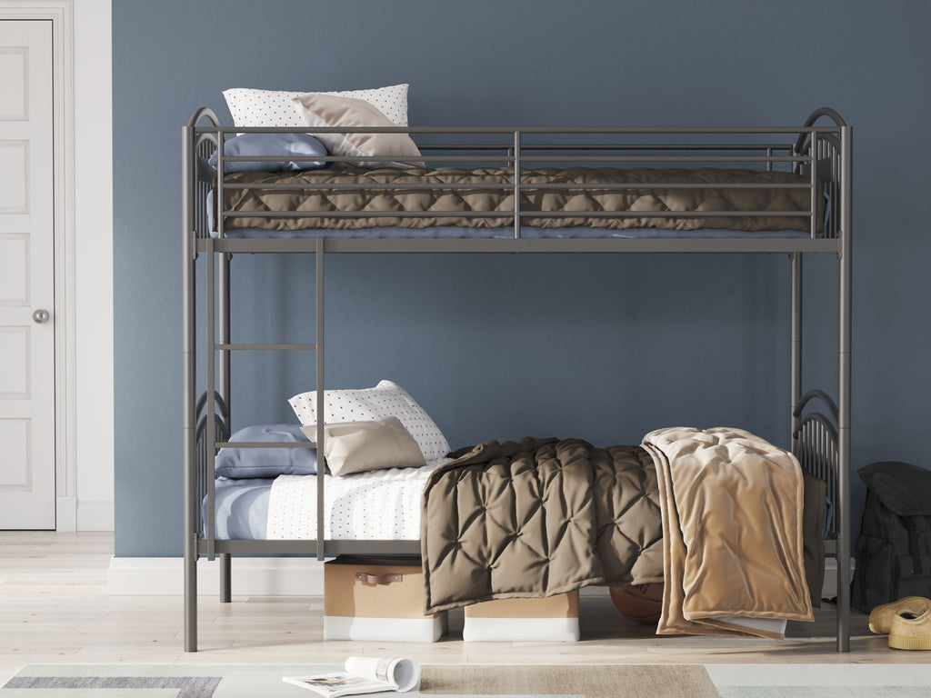 Lanceburg - Twin/Twin Bunk Bed With Ladder - Gray by Unique Piece Furniture