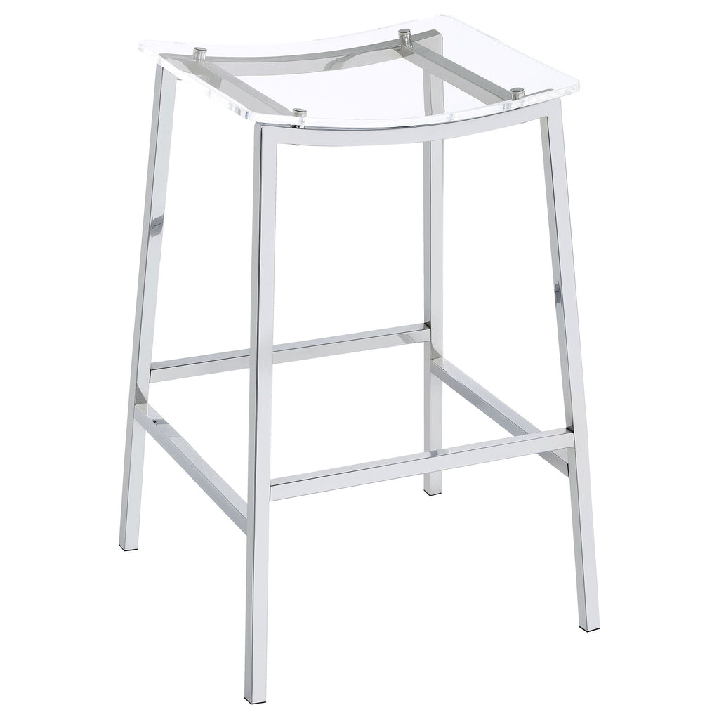 Jovani Acrylic Backless Bar Stool Chrome (Set of 2) by Unique Piece Furniture