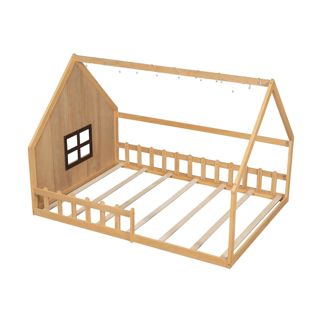 House Bed With Window And Fence by Unique Piece Furniture