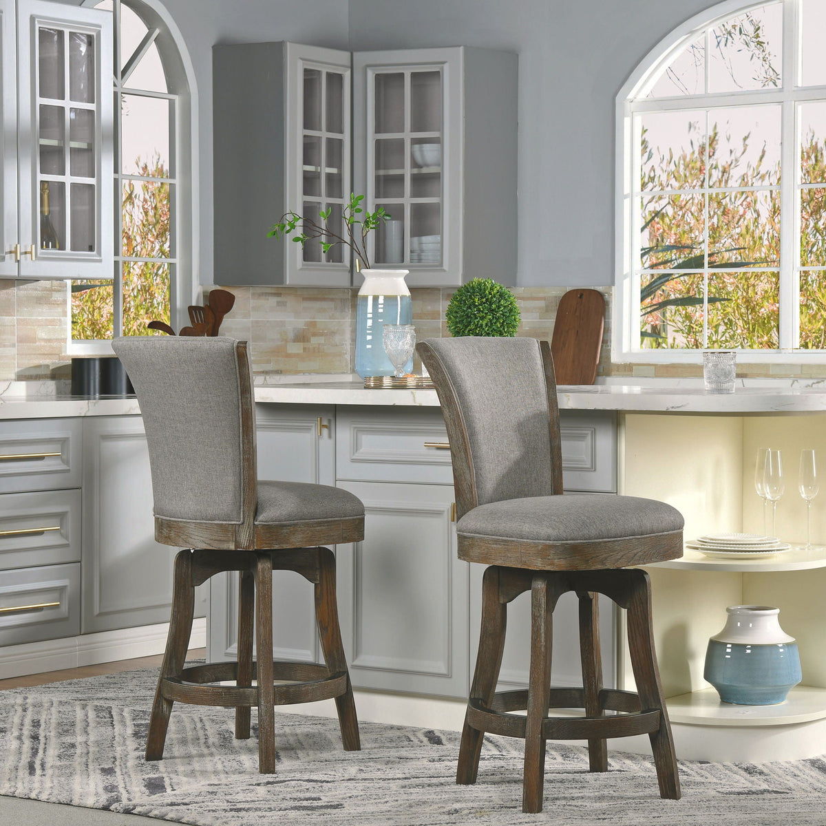 Henry - Armless Swivel Counter Height Bar Stool by Unique Piece Furniture