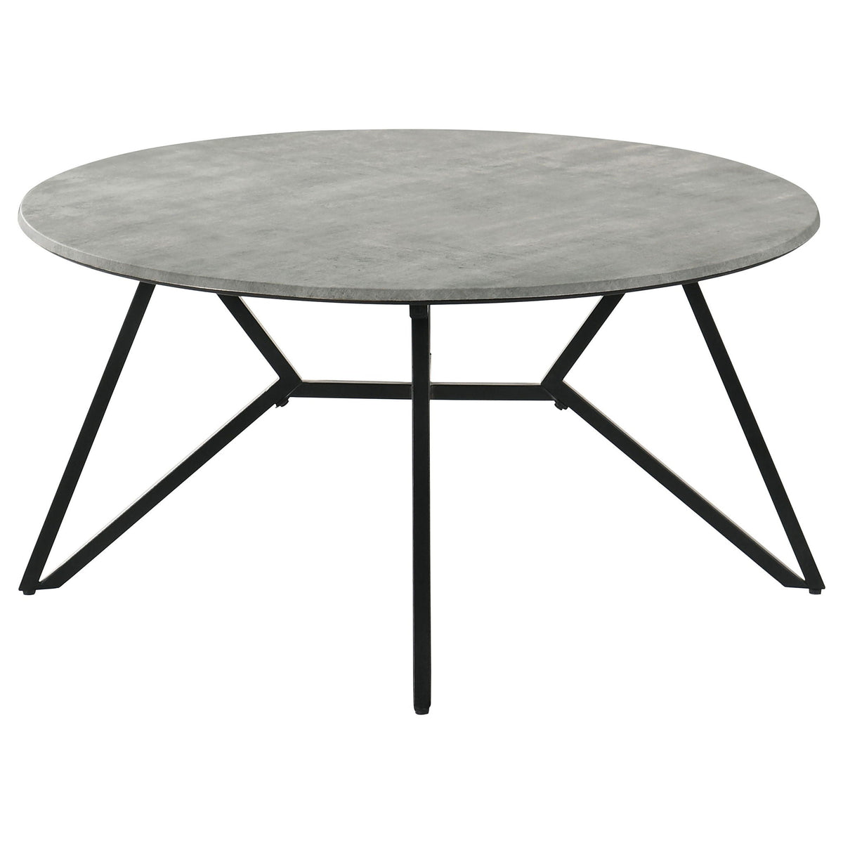 Hadi Round SmartTop Coffee Table Cement and Gunmetal by Unique Piece Furniture
