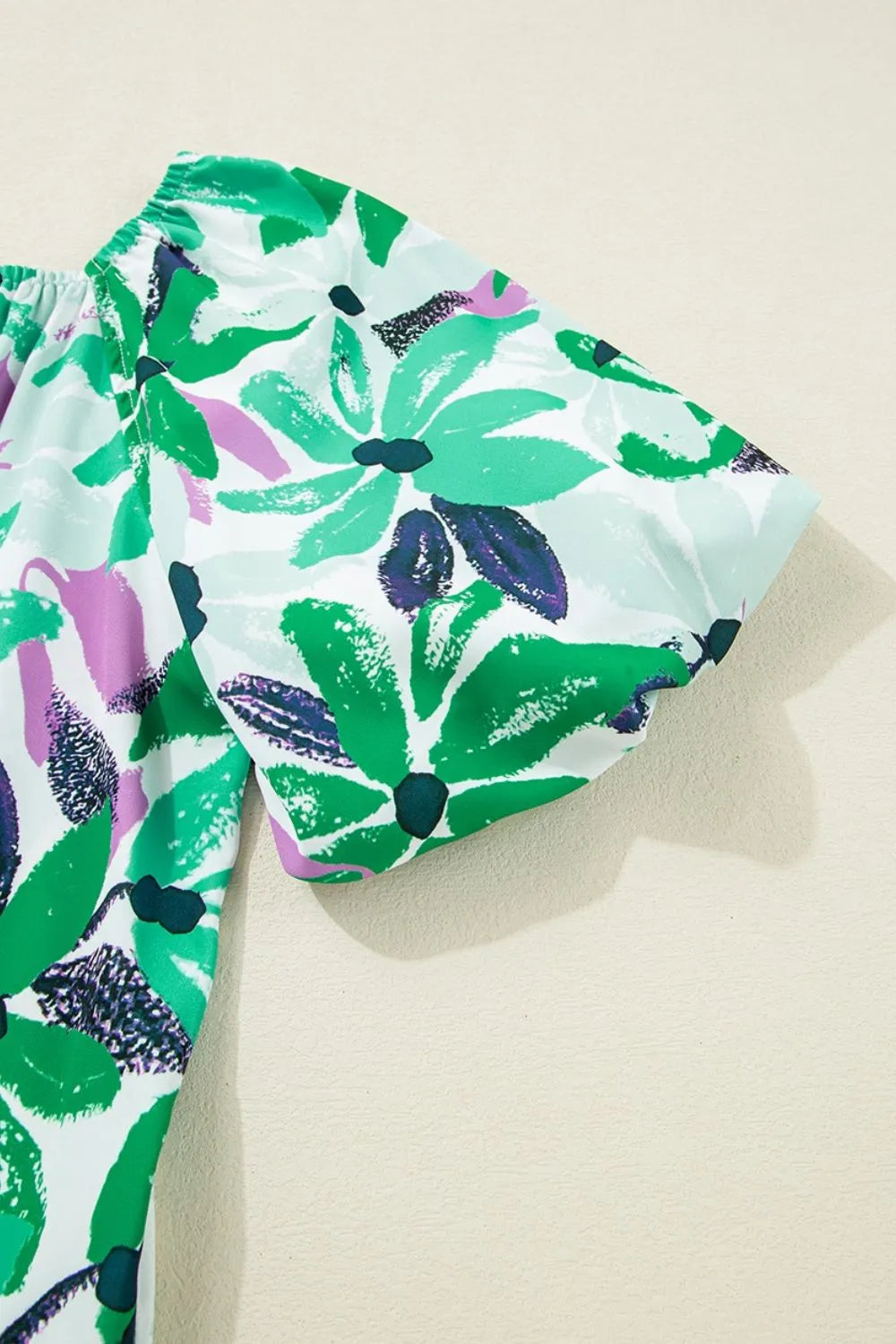 Floral Print Shirred Square Neck Loose Fit Mini Dress by Simply Love