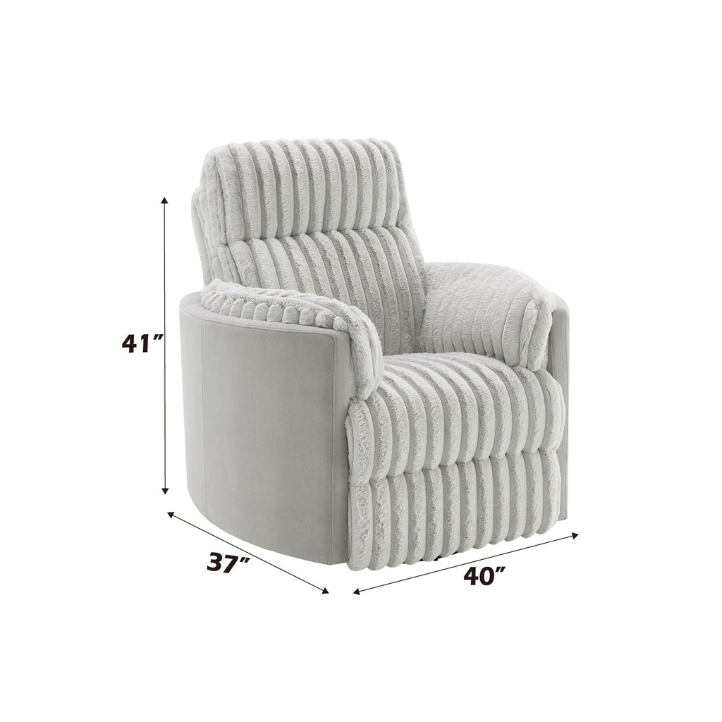 Emee - Corduroy Glider Recliner With Swivel - Gray by Unique Piece Furniture