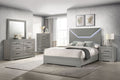 Ives 5-piece Eastern King Bedroom Set Grey High Gloss by Unique Piece Furniture