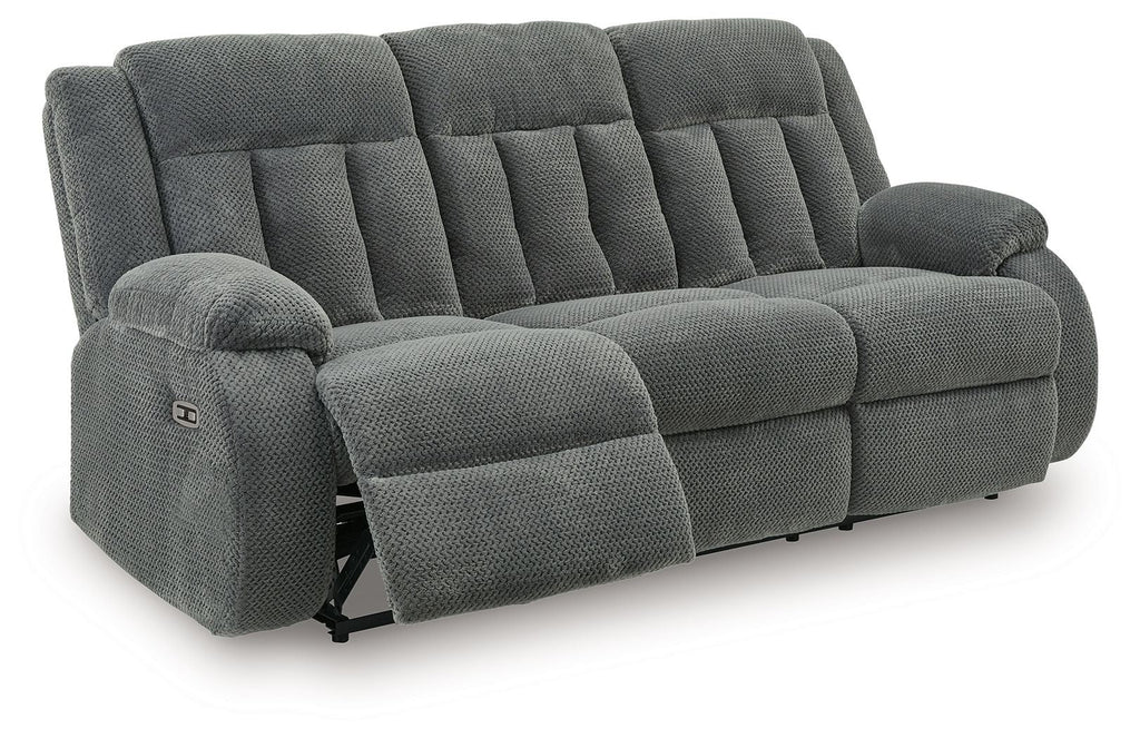 Observation - Reclining Power Sofa With Drop Down Table - Steel by Unique Piece Furniture