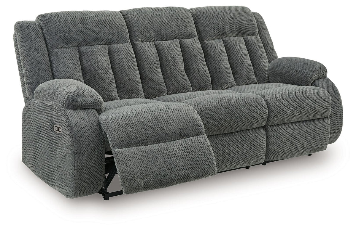 Observation - Reclining Power Sofa With Drop Down Table - Steel by Unique Piece Furniture