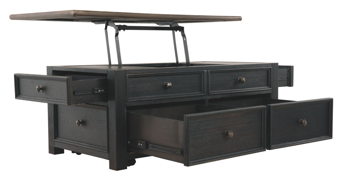 Tyler Creek - Lift Top Cocktail Table - Grayish Brown / Black by Unique Piece Furniture