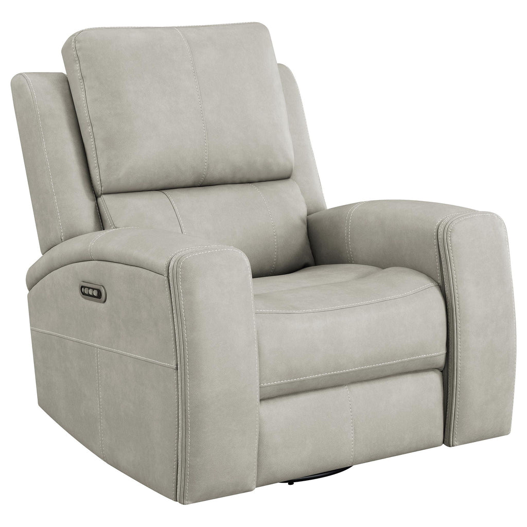 Brickston Triple Power Swivel Glider Recliner Grey by Unique Piece Furniture