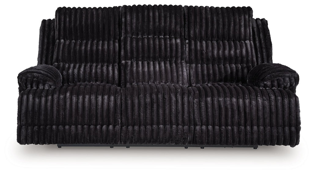 Rhine Falls - Reclining Power Sofa With Drop Down Table - Onyx by Unique Piece Furniture