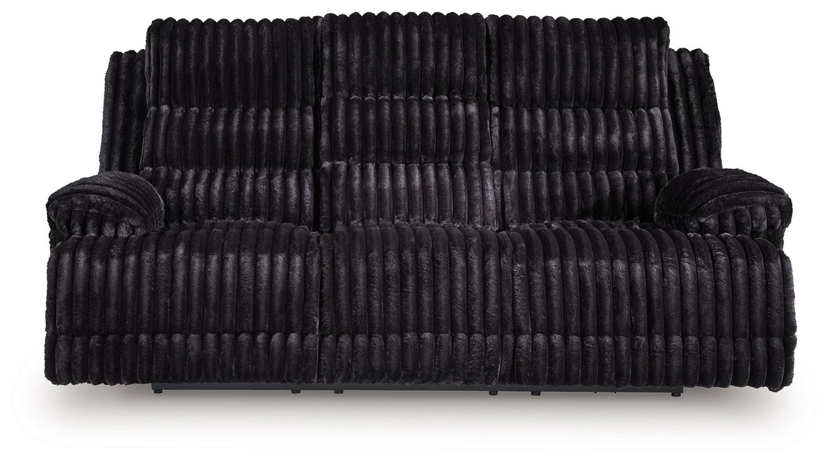 Rhine Falls - Reclining Power Sofa With Drop Down Table - Onyx by Unique Piece Furniture