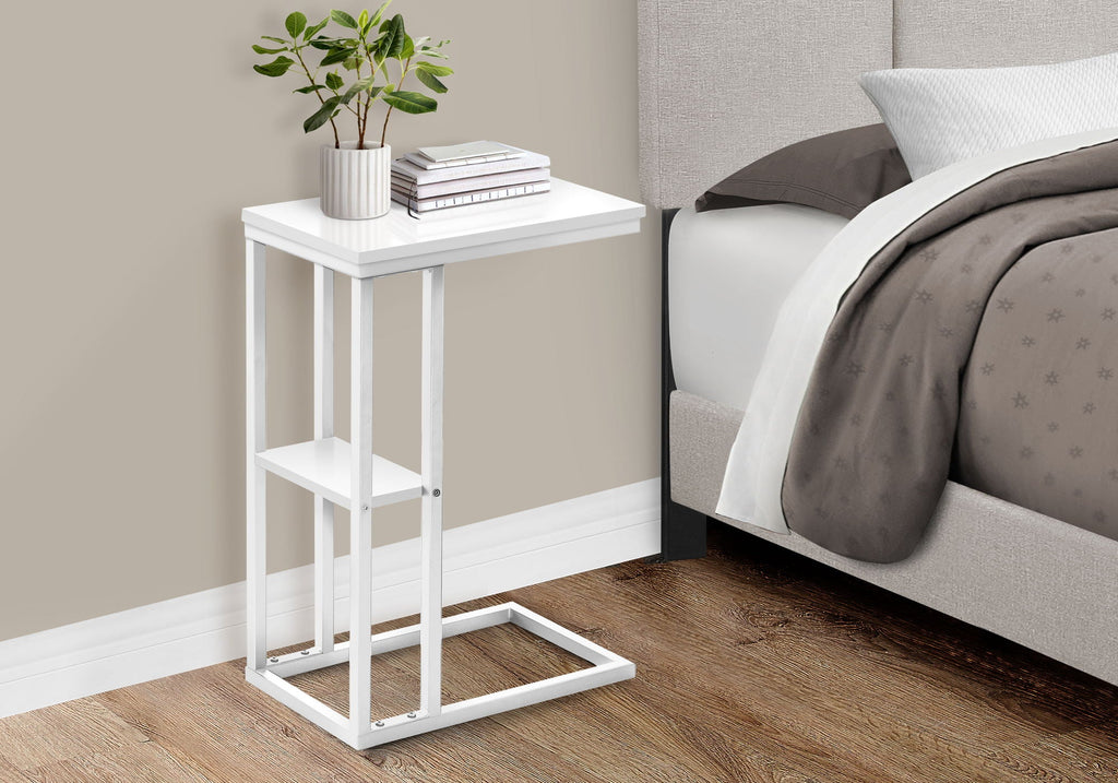 Accent Table, C - Shaped, Marble Look Contemporary & Modern Convenient Design by Unique Piece Furniture
