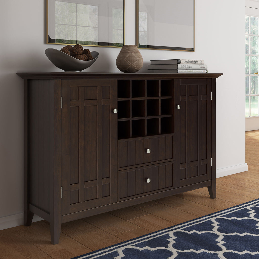 Bedford - Sideboard Buffet And Wine Rack - Dark Chestnut Brown by Unique Piece Furniture