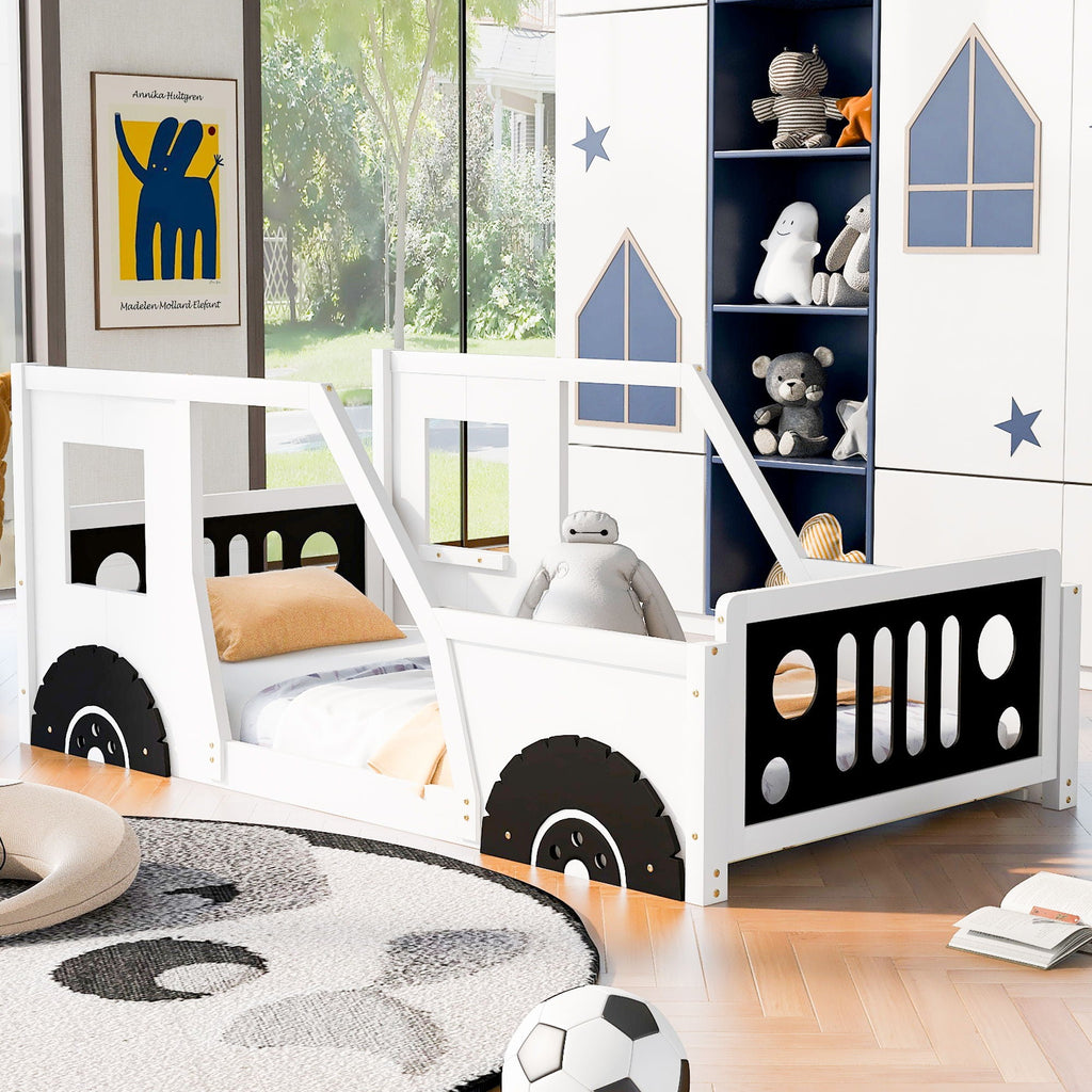 Classic Car Shaped Platform Bed With Wheels by Unique Piece Furniture