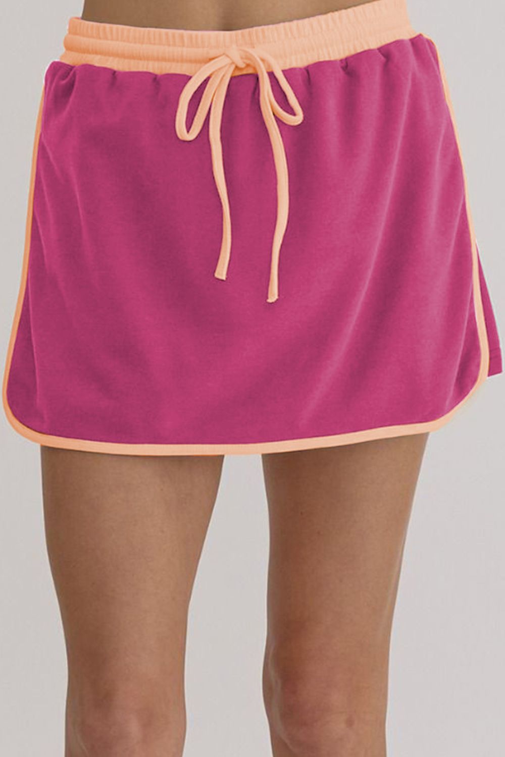 Contrast Trim Round Neck Top and Skort Set by Wild and Free Boutique